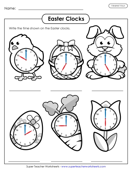 Telling Time - Time to the Nearest Hour