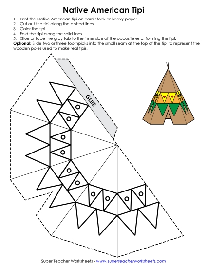 Traditional Native American Homes - Tipi Craft (with Pattern Designs) Traditional Native American Homes - Tipi Craft (with Pattern Designs)