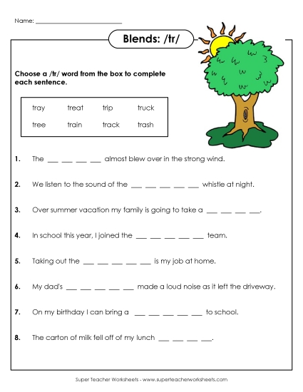Worksheets - TR sentences