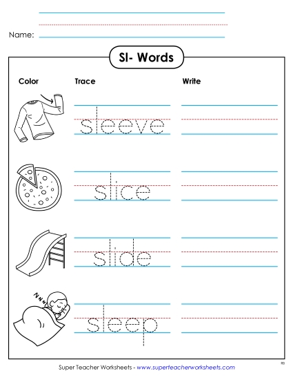 Worksheets - Trace and Write 