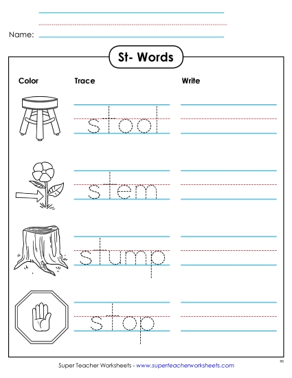 Worksheets - Trace and Write
