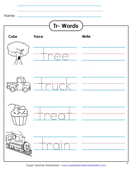 Worksheets - Trace and Write