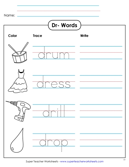 Worksheets - Trace and Write