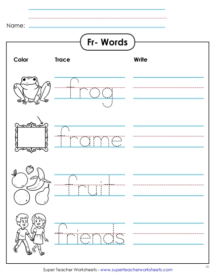Worksheets - Trace and Write