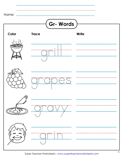 Worksheets - Trace and Write