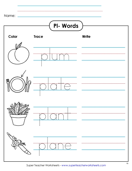 Worksheets - Trace and Write