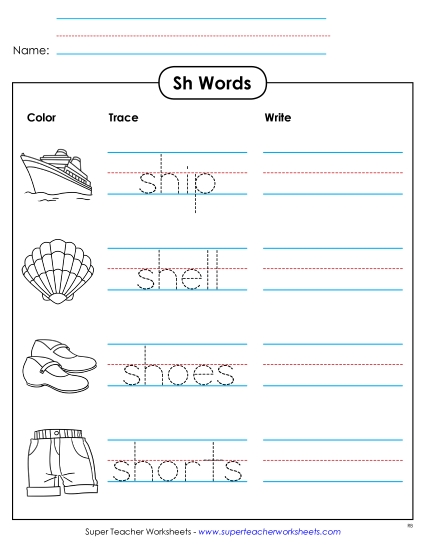 Worksheets - Trace and Write