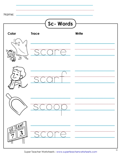 Worksheets - Trace and Write