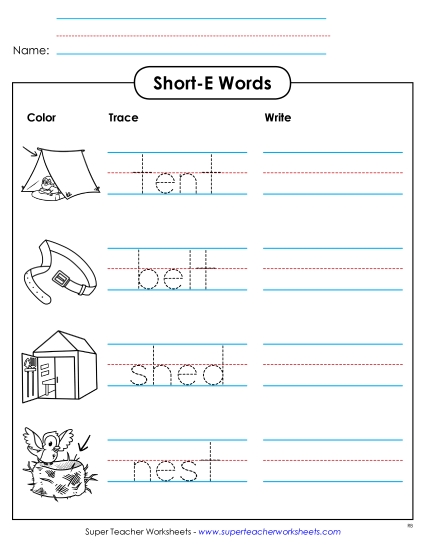 Worksheets - Trace and Write
