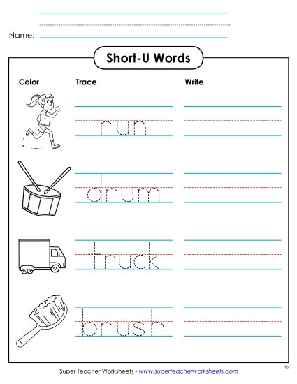 Worksheets - Trace and Write