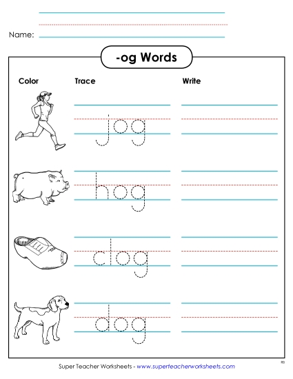 Worksheets - Trace and Write (-og)