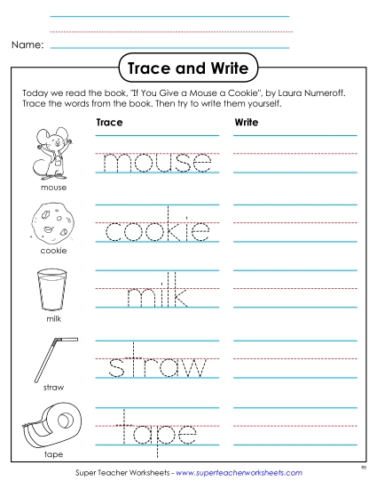 Worksheets - Trace and Write Worksheets - Trace and Write