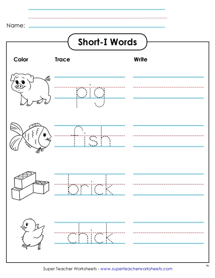 Worksheets - Trace and Write