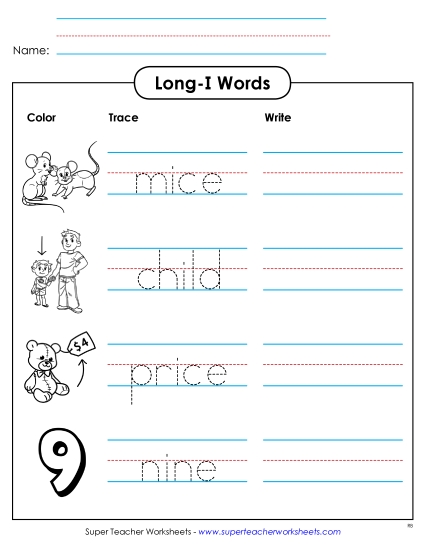 Worksheets - Trace and Write