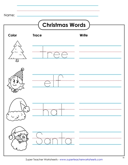 Worksheets - Trace and Write