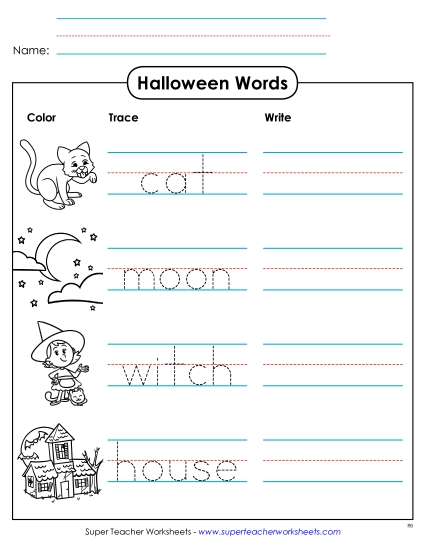 Phonics Worksheets - Trace-and-Write