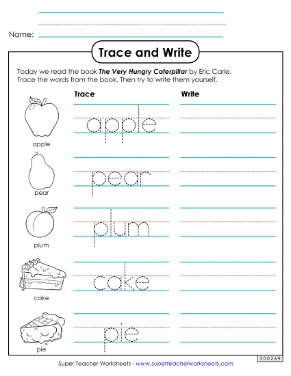 Worksheets - Trace and Write