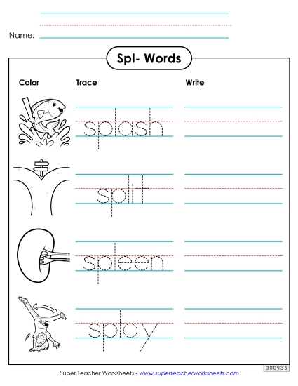 Worksheets - Trace and Write (Spl- Words) Worksheets - Trace and Write (Spl- Words)