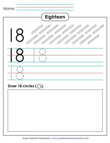 Number Eighteen - Trace, Print, Draw: Eighteen