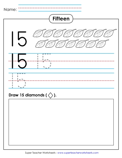 Number Fifteen - Trace, Print, Draw: Fifteen
