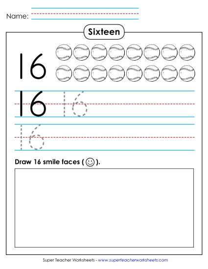 Number Sixteen - Trace, Print, Draw: Sixteen