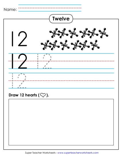 Number Twelve - Trace, Print, Draw: Twelve