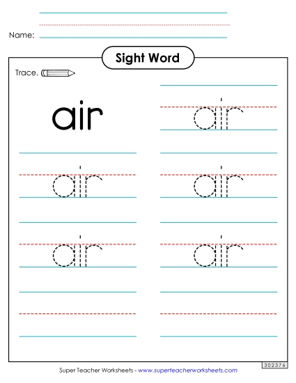 Trace the Word: Air Trace the Word: Air