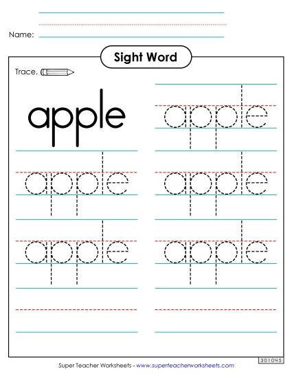 Trace the Word: Apple Trace the Word: Apple
