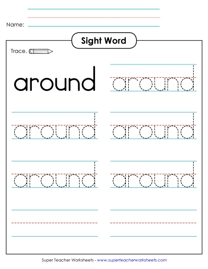 Trace the Word: Around Trace the Word: Around