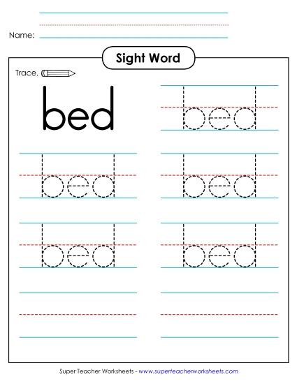 Trace the Word: Bed