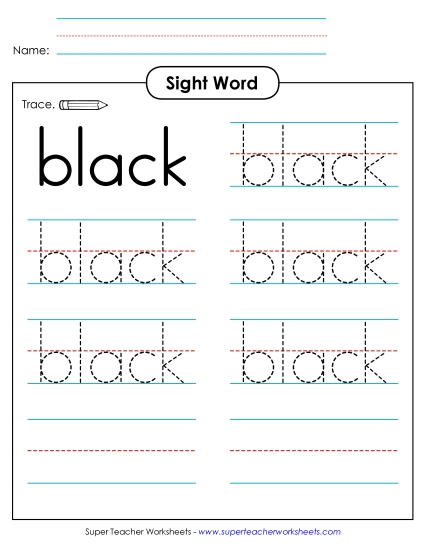 Trace the Word: Black Trace the Word: Black
