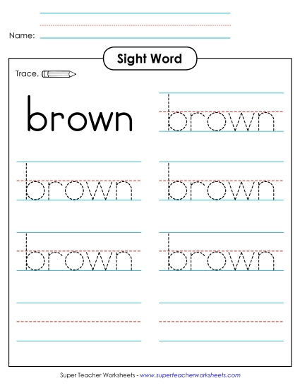 Trace the Word: Brown Trace the Word: Brown