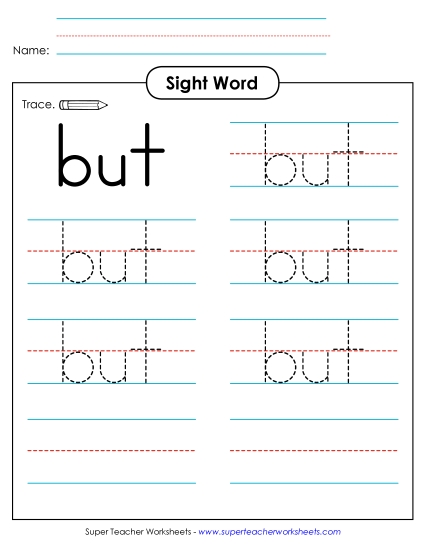 Trace the Word: But Trace the Word: But