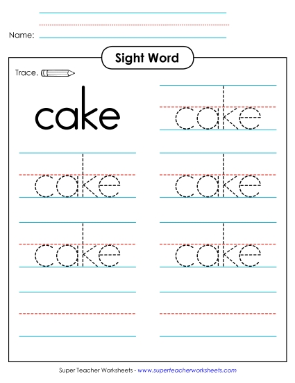 Trace the Word: Cake