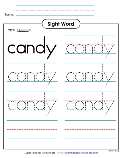 Trace the Word: Candy Trace the Word: Candy