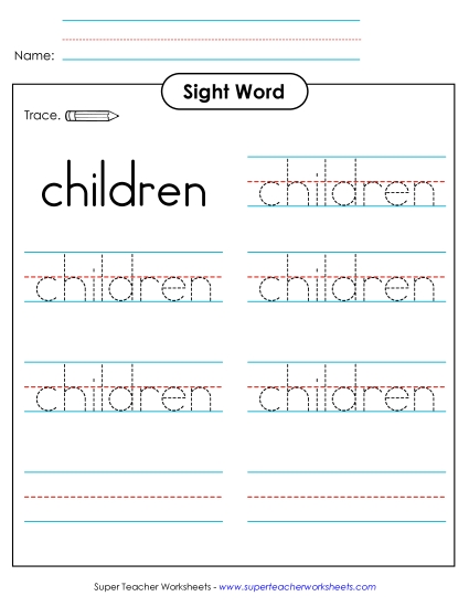 Trace the Word: Children Trace the Word: Children