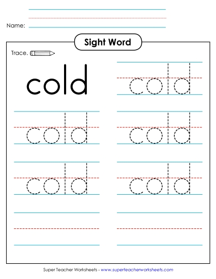 Trace the Word: Cold Trace the Word: Cold