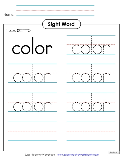 Trace the Word: Color Trace the Word: Color