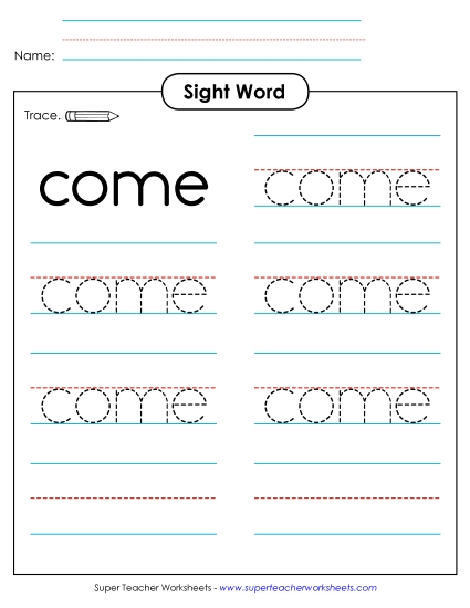 Trace the Word: Come