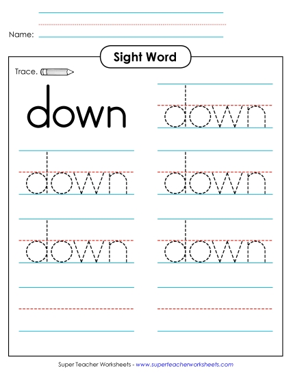 Trace the Word: Down