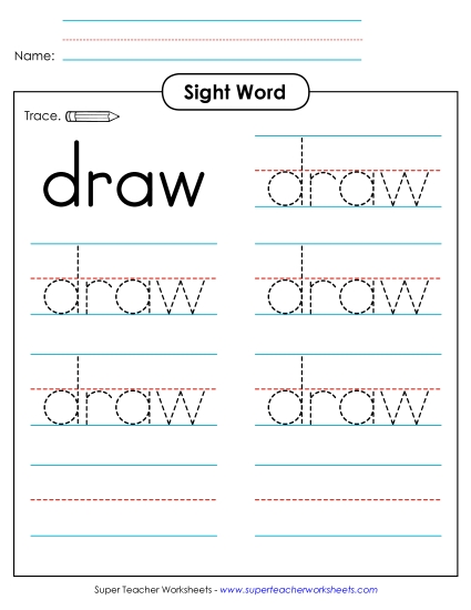 Trace the Word: Draw Trace the Word: Draw