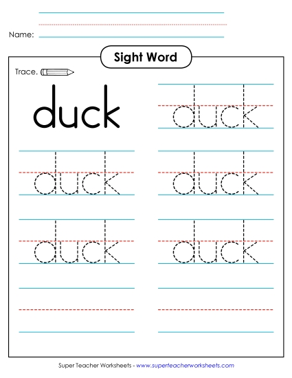 Trace the Word: Duck Trace the Word: Duck