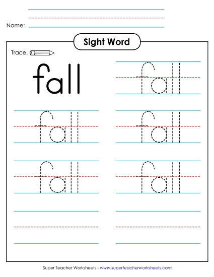 Trace the Word: Fall Trace the Word: Fall