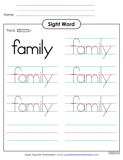 Trace the Word: Family Trace the Word: Family
