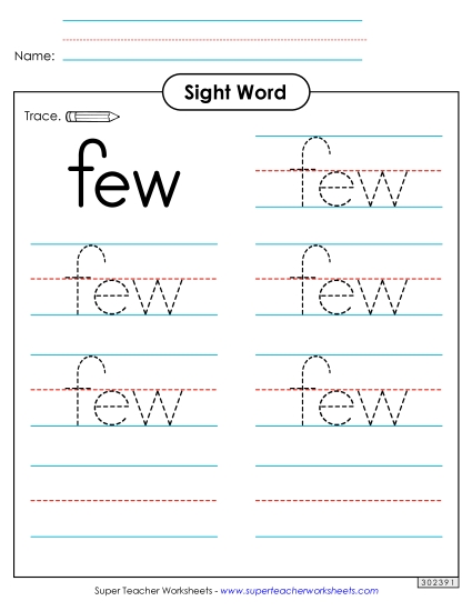 Trace the Word: Few Trace the Word: Few