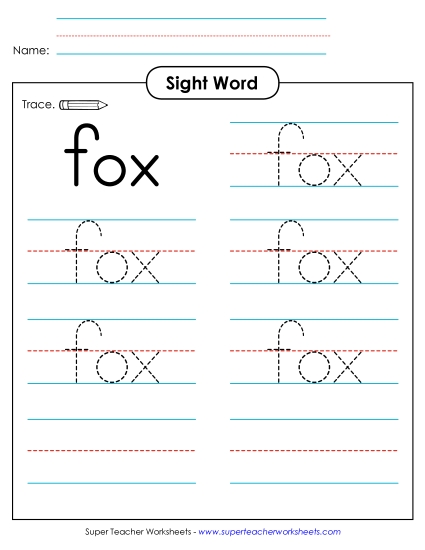 Trace the Word: Fox Trace the Word: Fox