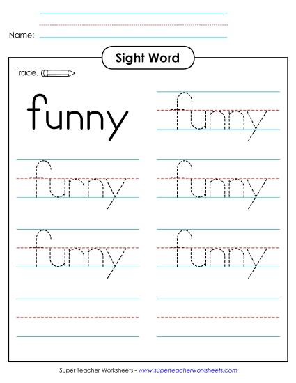 Trace the Word: Funny Trace the Word: Funny