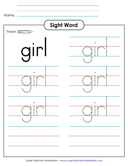 Trace the Word: Girl Trace the Word: Girl