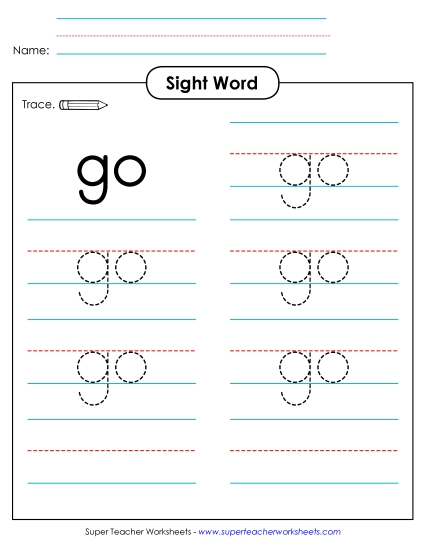 Trace the Word: Go Trace the Word: Go