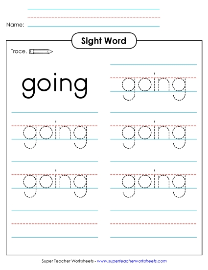 Trace the Word: Going Trace the Word: Going